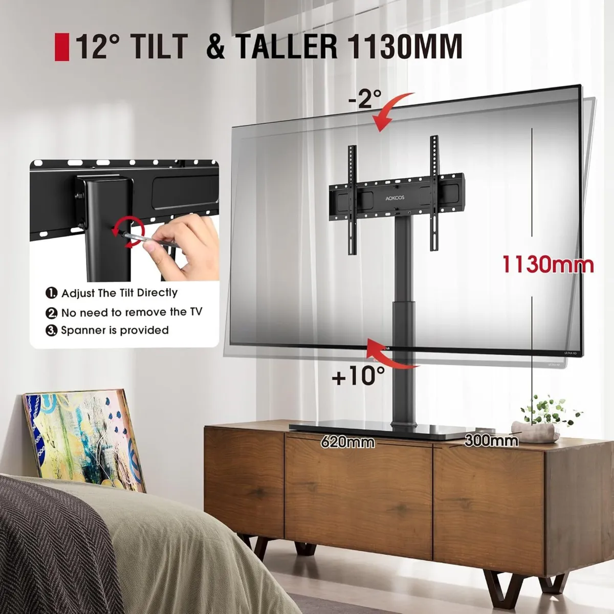 Table Top TV Stand for 43-75 85 inch TVs up to - Image 2