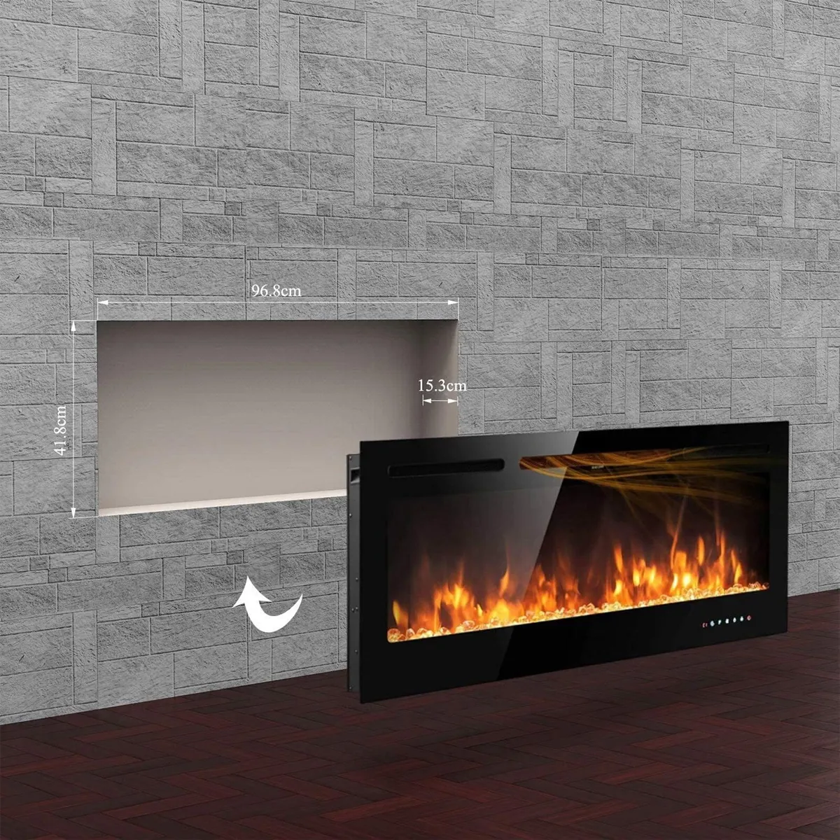 Electric Fireplace Touch Screen Glass Panel - Image 2