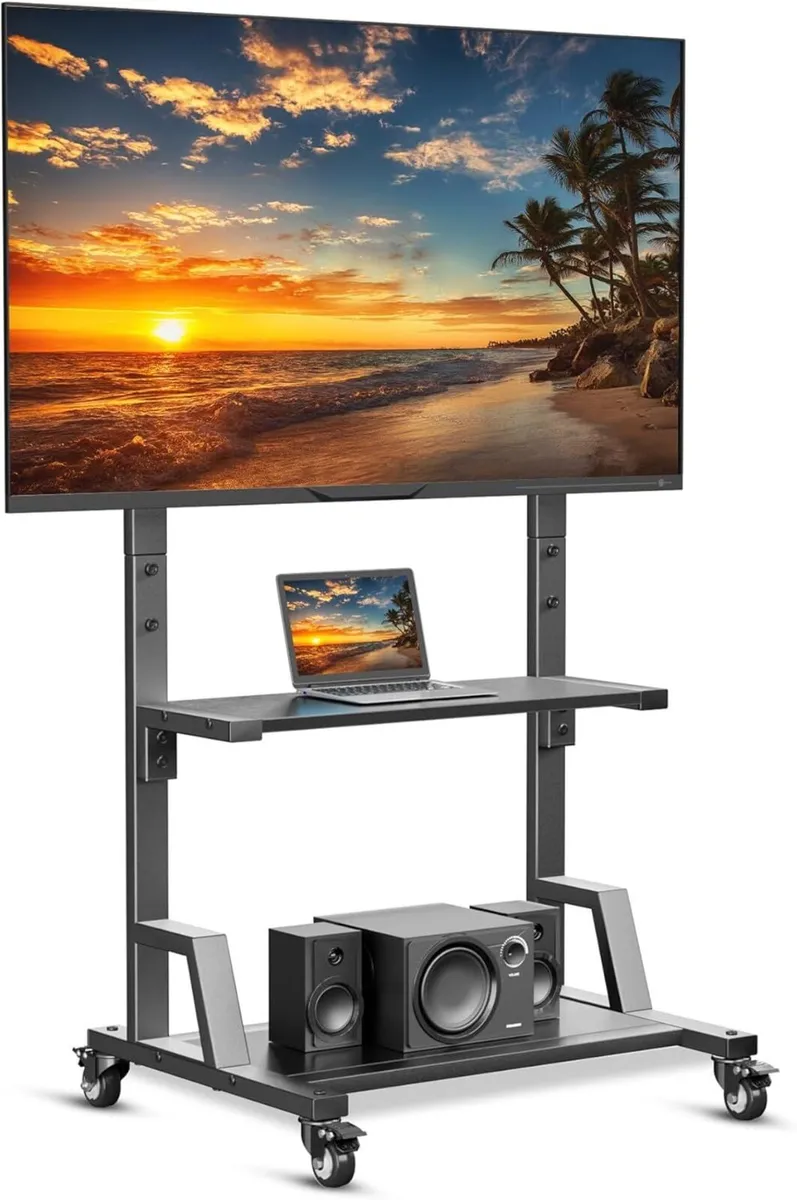 Rolling TV Stand Mobile on Wheels for 32-75 inch - Image 1