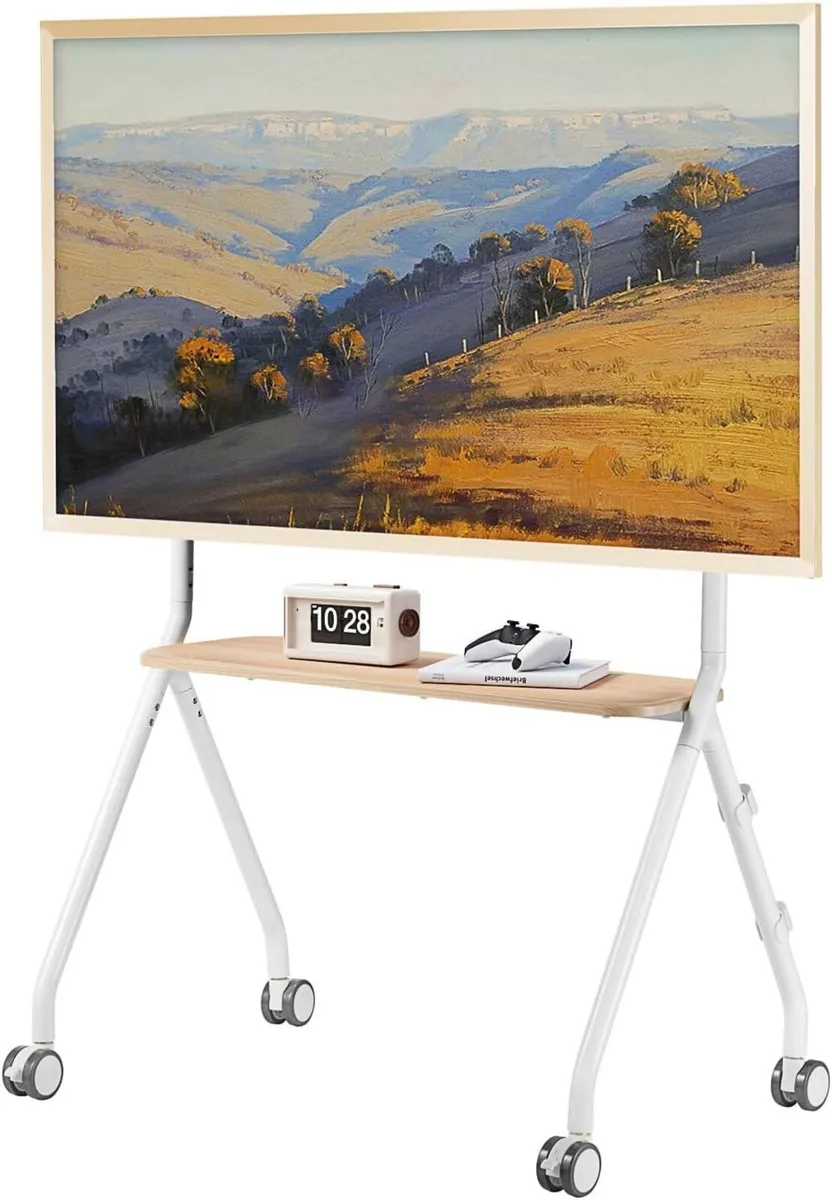 TV Stand with Wheels Easel Mobile Cart for 49-80 - Image 1
