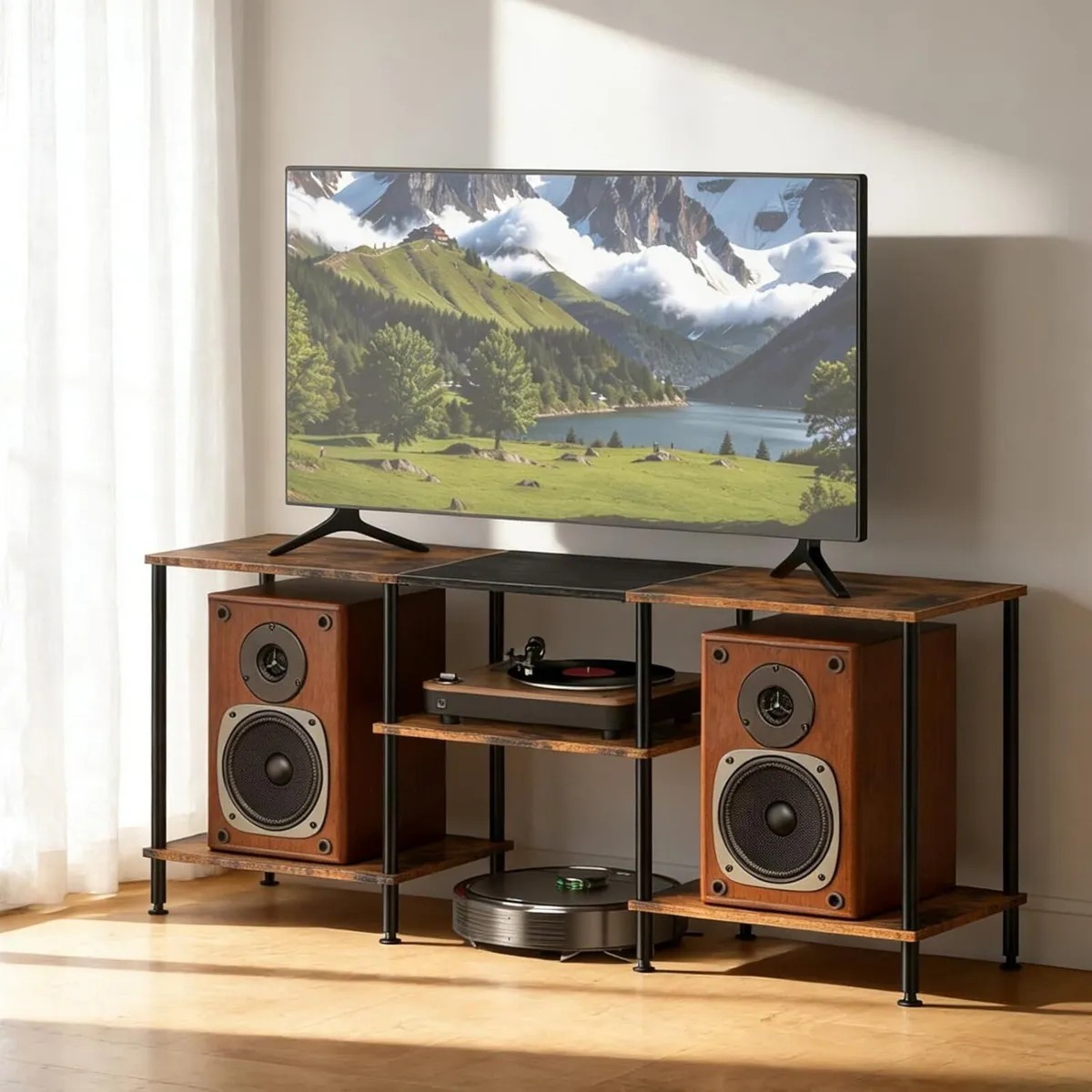 Industrial Shelf TV Furniture Piece Table 114 x - Image 1