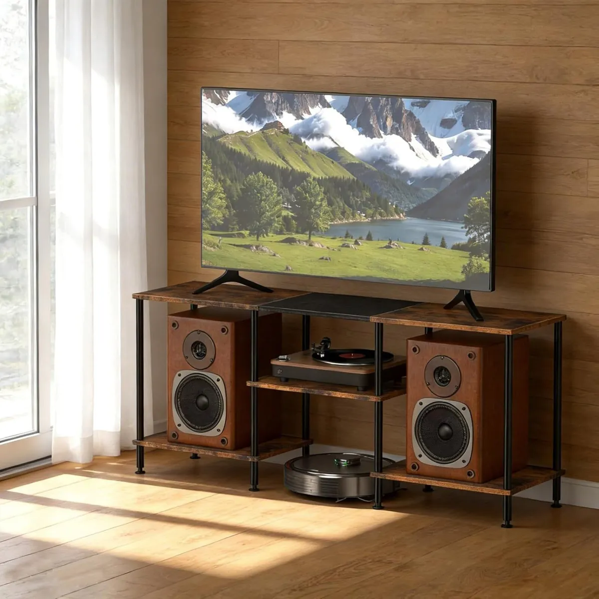 Industrial Shelf TV Furniture Piece Table 114 x - Image 3