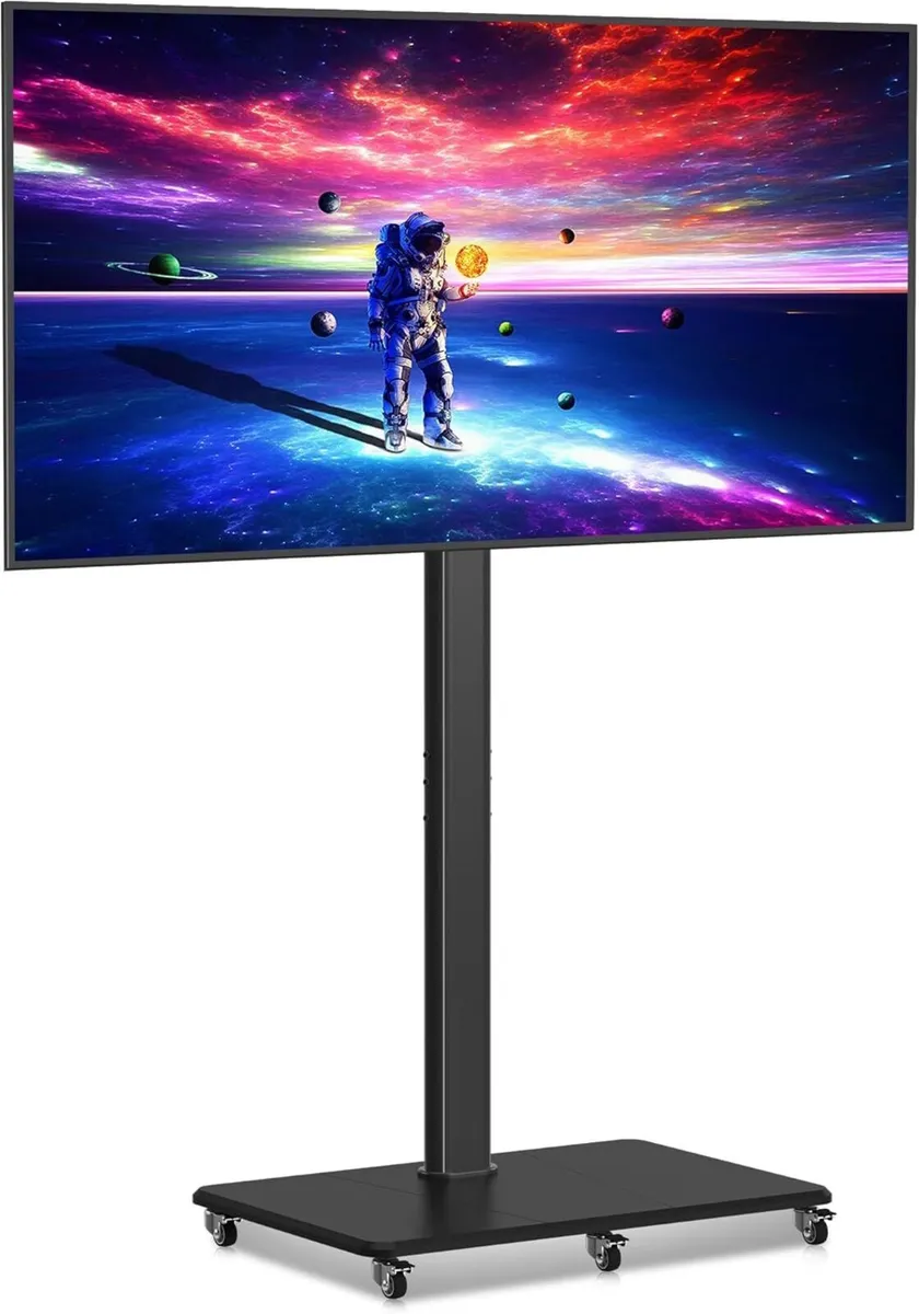 TV Stand with Wheels Height Adjustable for 42 to - Image 1