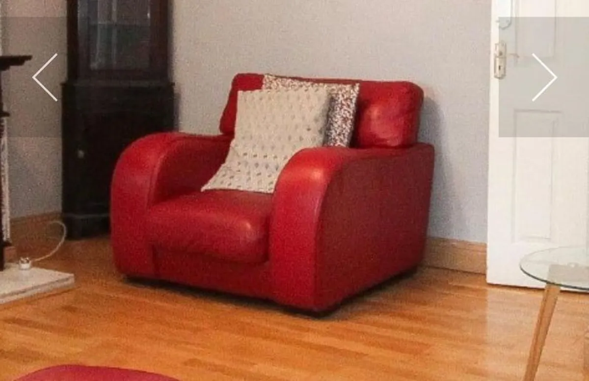 Red Leather couches - Image 2