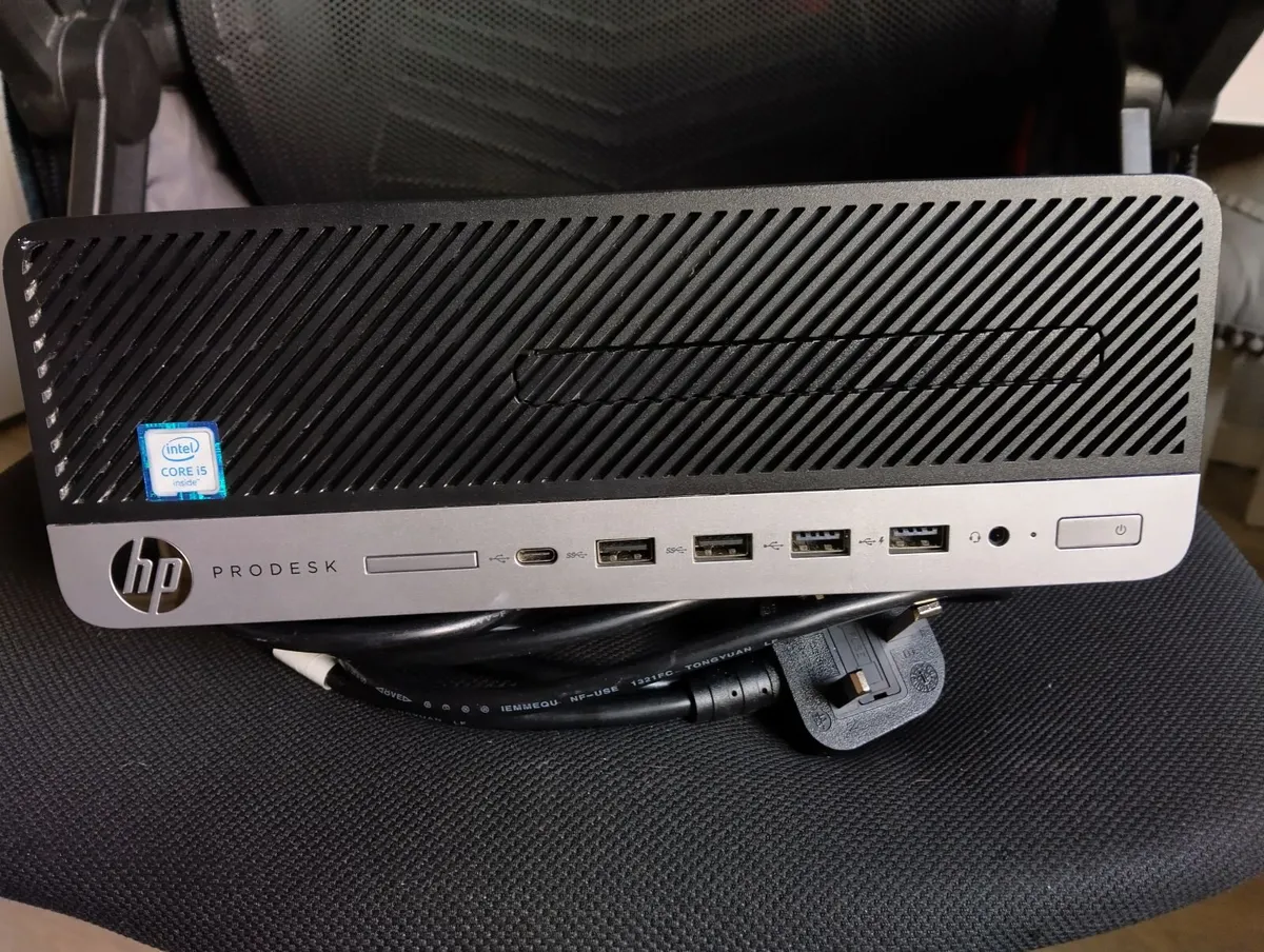 HP ProDesk 600 G3 SFF (i5 6th Gen) and power cable - Image 1