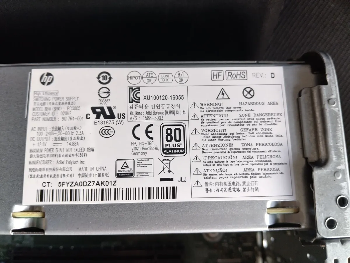 HP ProDesk 600 G3 SFF (i5 6th Gen) and power cable - Image 4