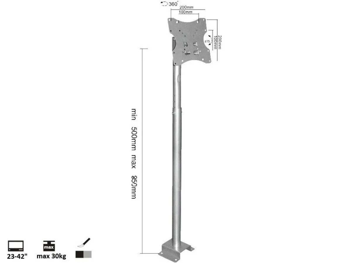 Tv Ceiling Mount Bracket Swivel Tilt 23"-42" - Image 3
