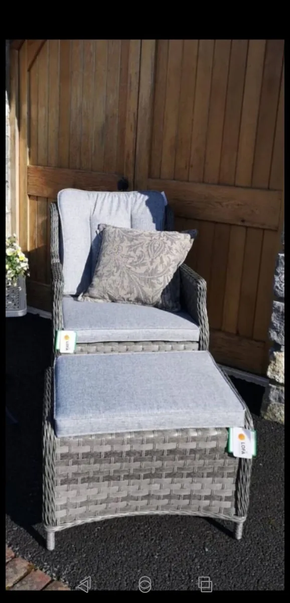 Brand New Pair  Dark Grey Rattan Recliners - Image 1
