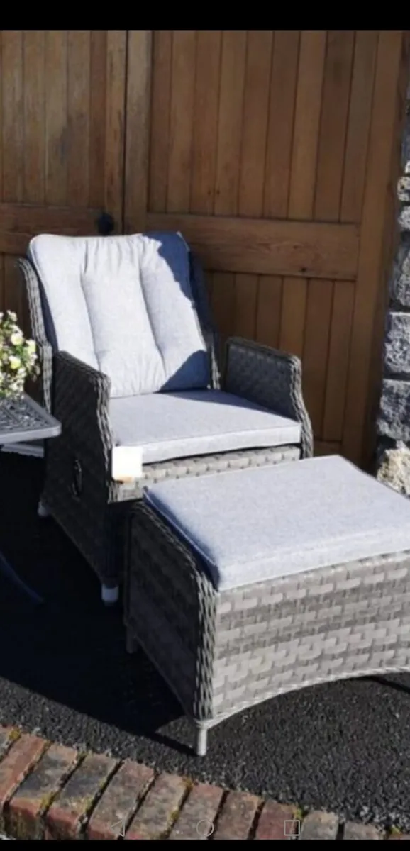 Brand New Pair  Dark Grey Rattan Recliners - Image 2