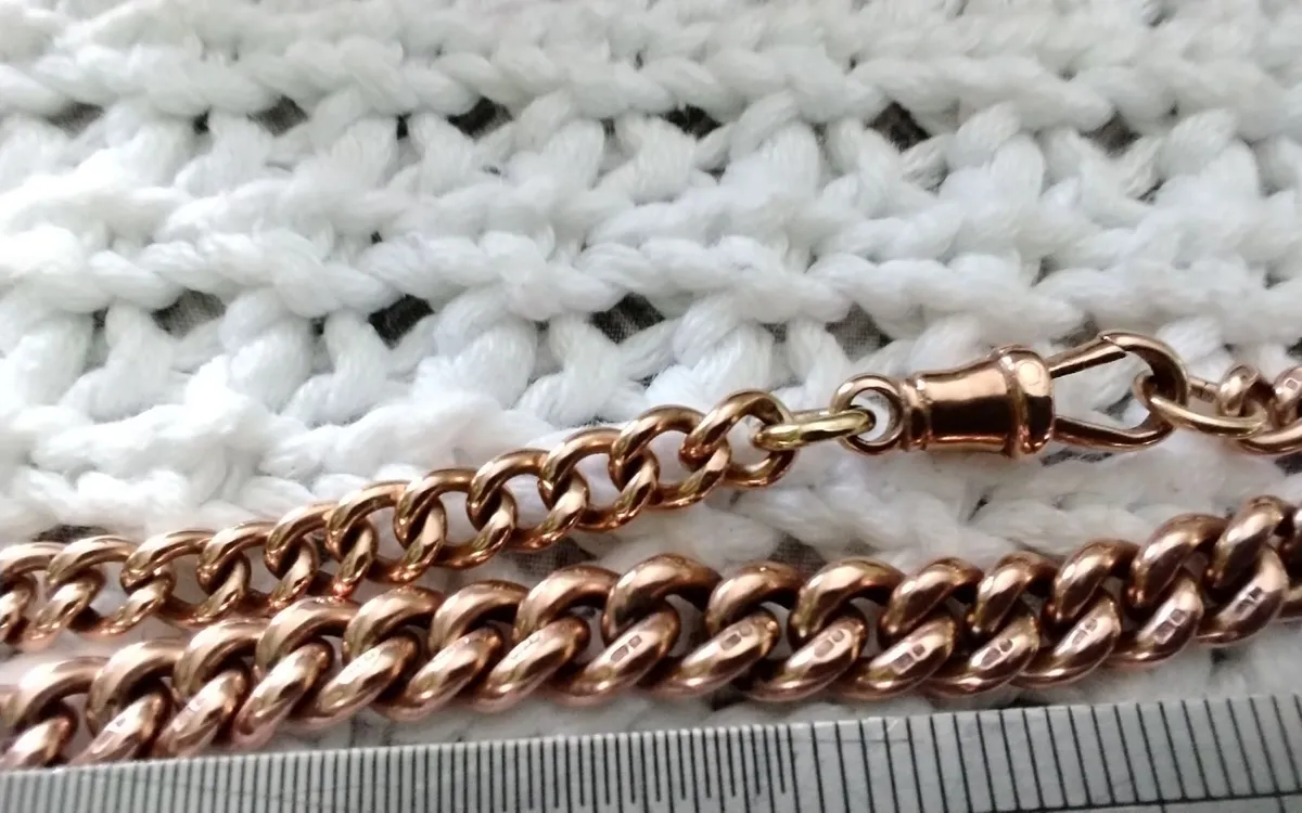 Victorian 9ct rose gold  link BRACELET  19.10g - Image 1