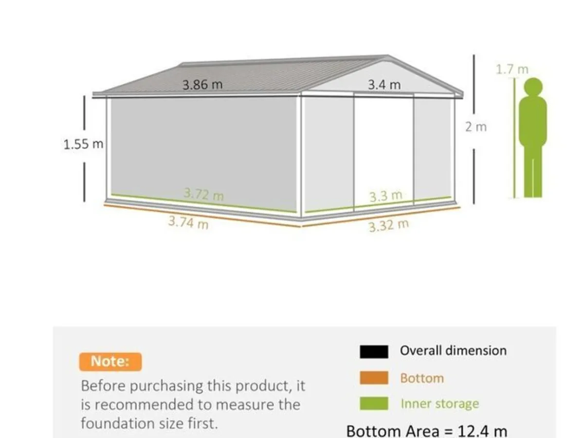 13 x 11ft Metal Shed Large - Image 3