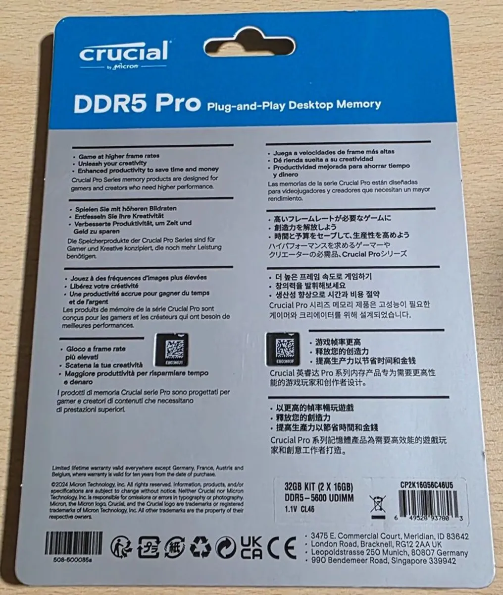 NEW Crucial PRO 32GB DDR5 5600MHz PC RAM - Image 2