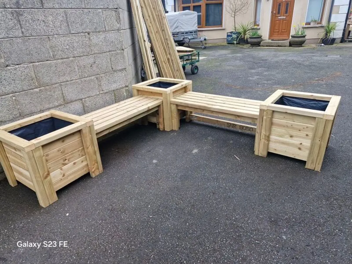 Corner Bench with Planters - Image 1