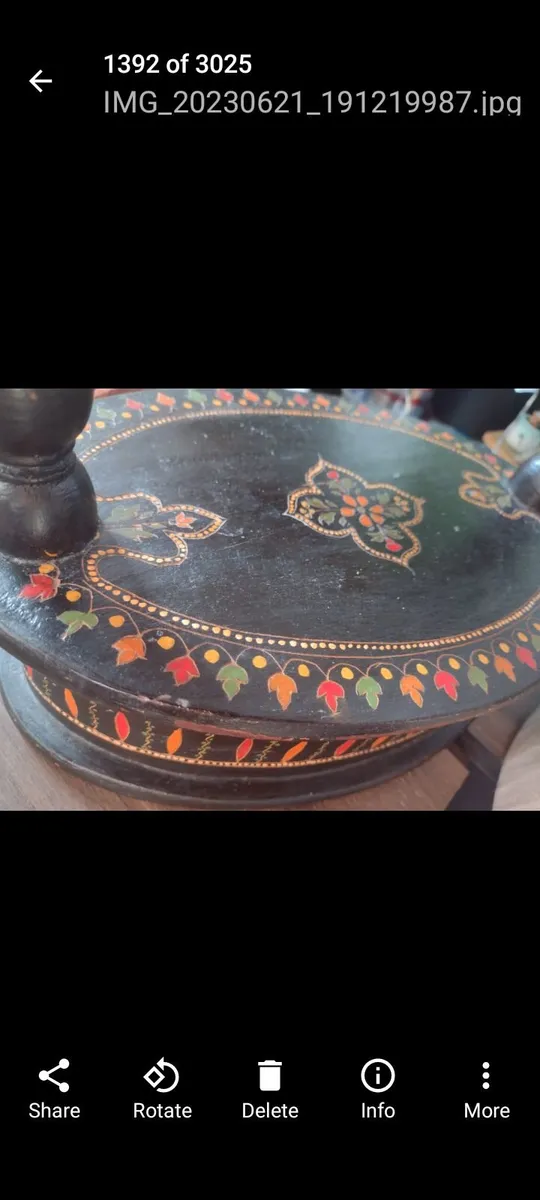 Handmade handpainted Morocco mirror on stand - Image 3