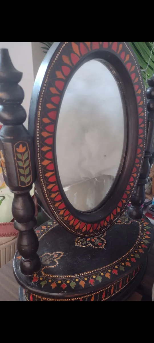 Handmade handpainted Morocco mirror on stand - Image 1