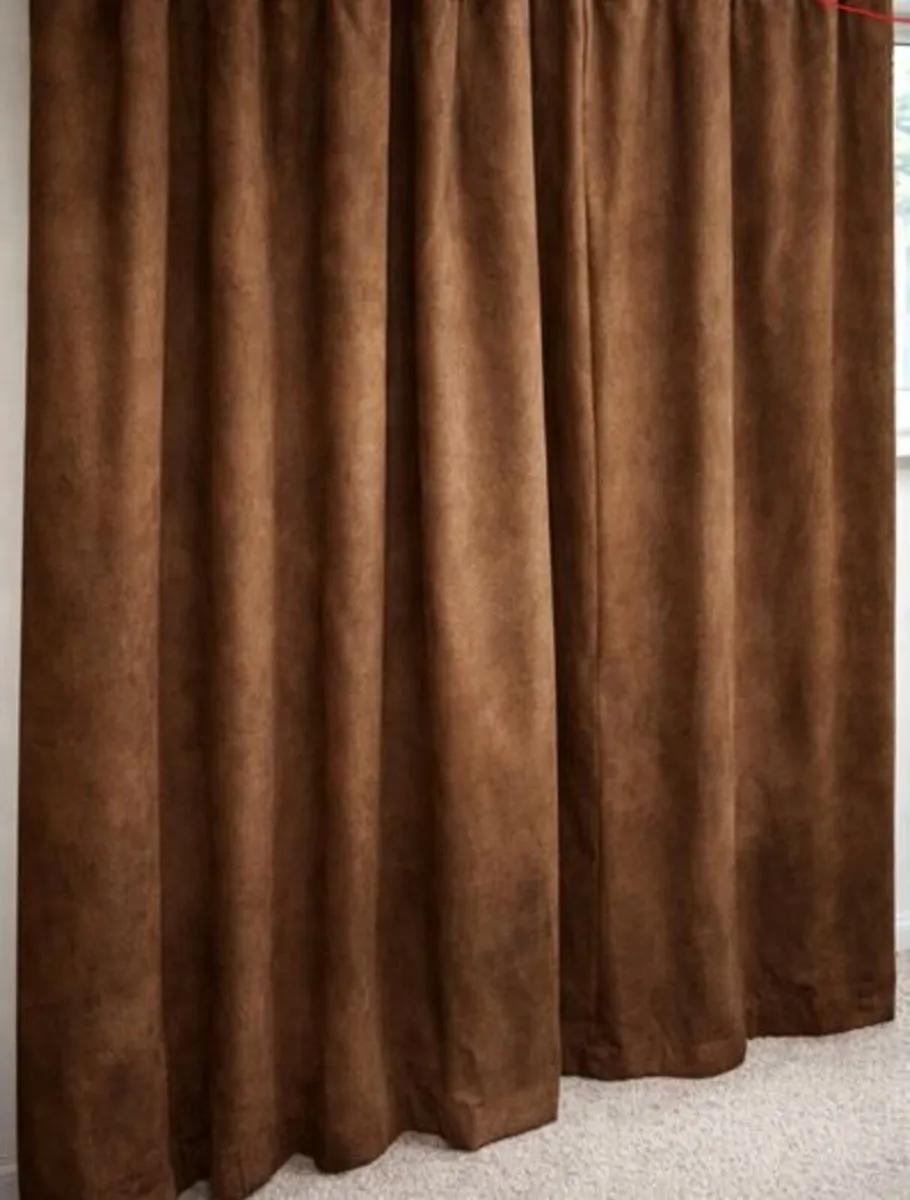 Heavy Blackout Faux Suede Curtains _ Fully Lined - Image 4