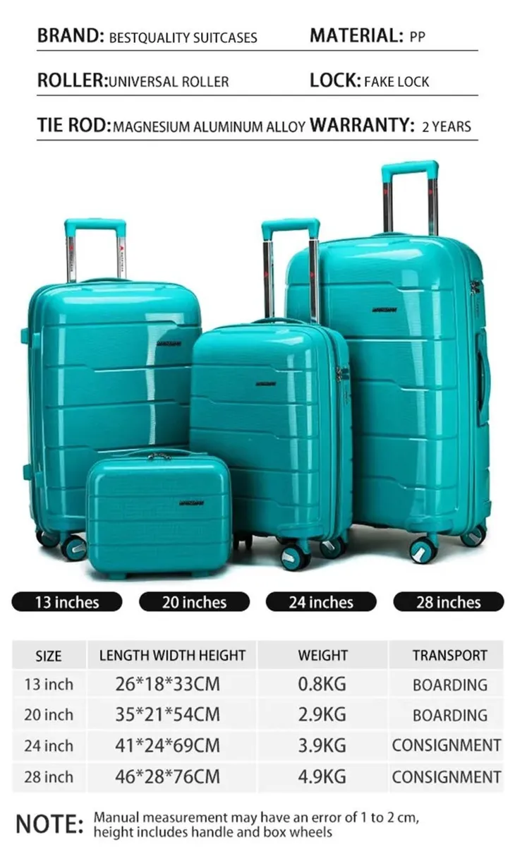 NEW 4 pcs set suitcases. Just 150e. FREE delivery - Image 2