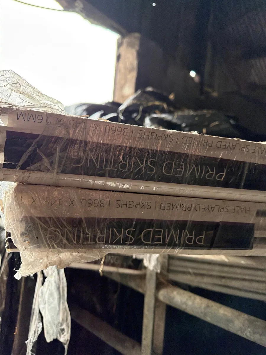 New primed skirting - half splayed