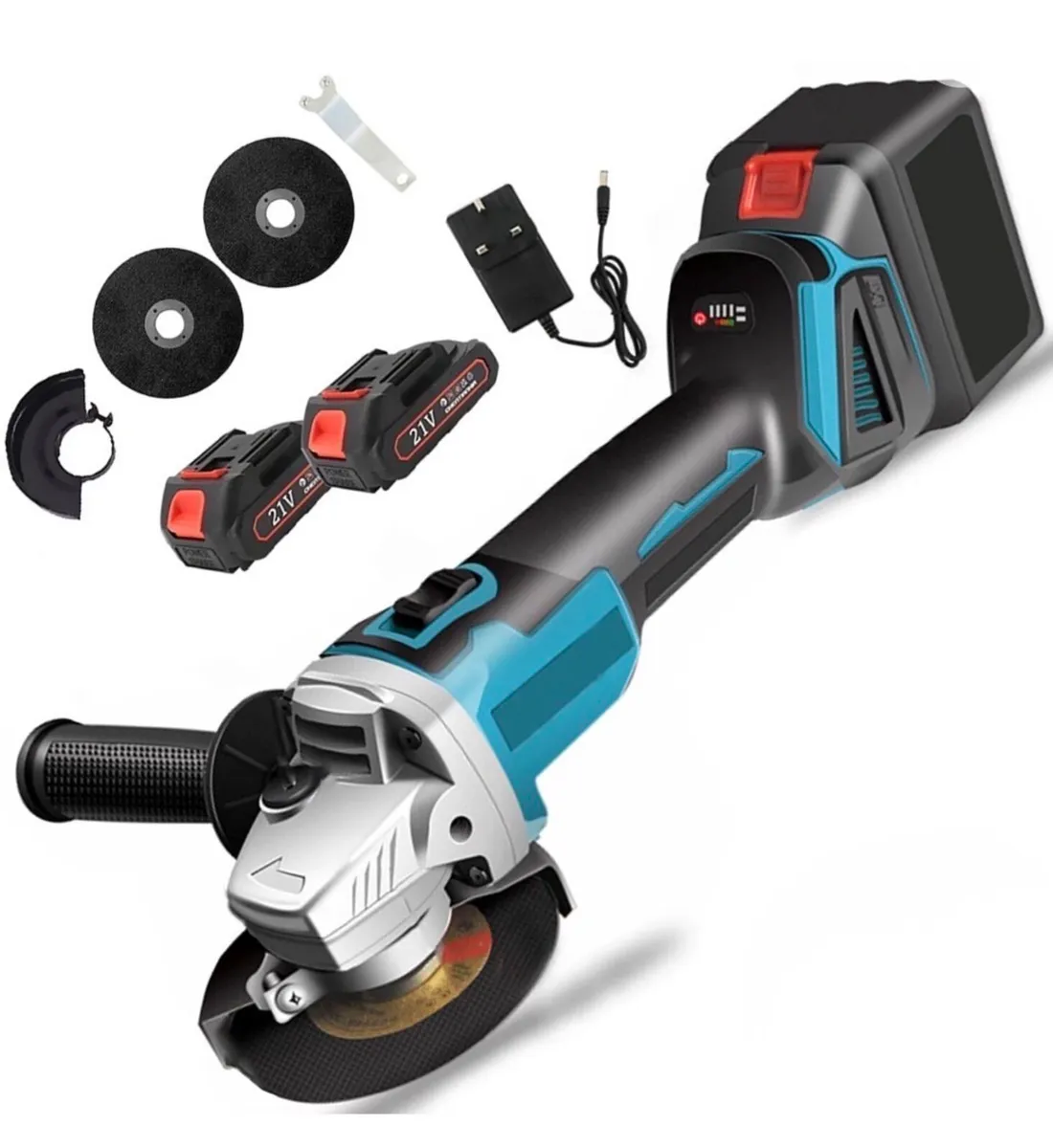 Angle Grinder Cordless 21v 125mm & 2 Batteries NEW - Image 1