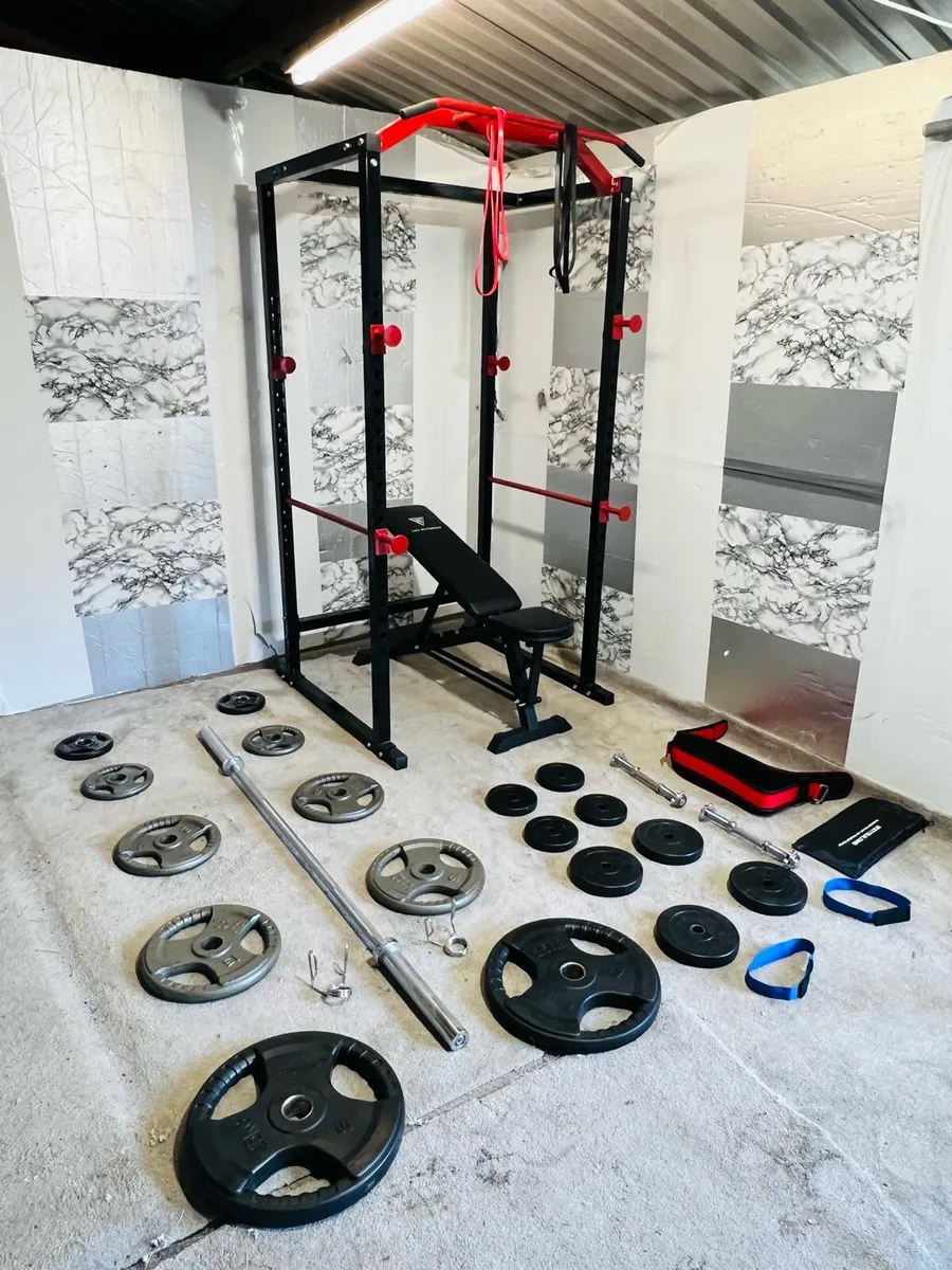 (GYM EQUIPMENT) POWER RACK WEIGHTS BENCH  BAR ++ - Image 3