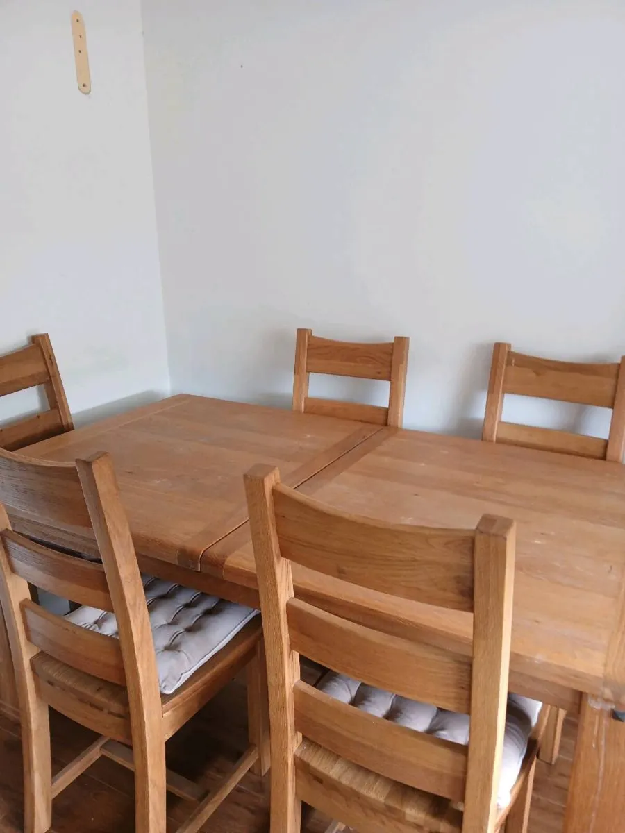 Dining room table and 6 chairs and display unit - Image 2