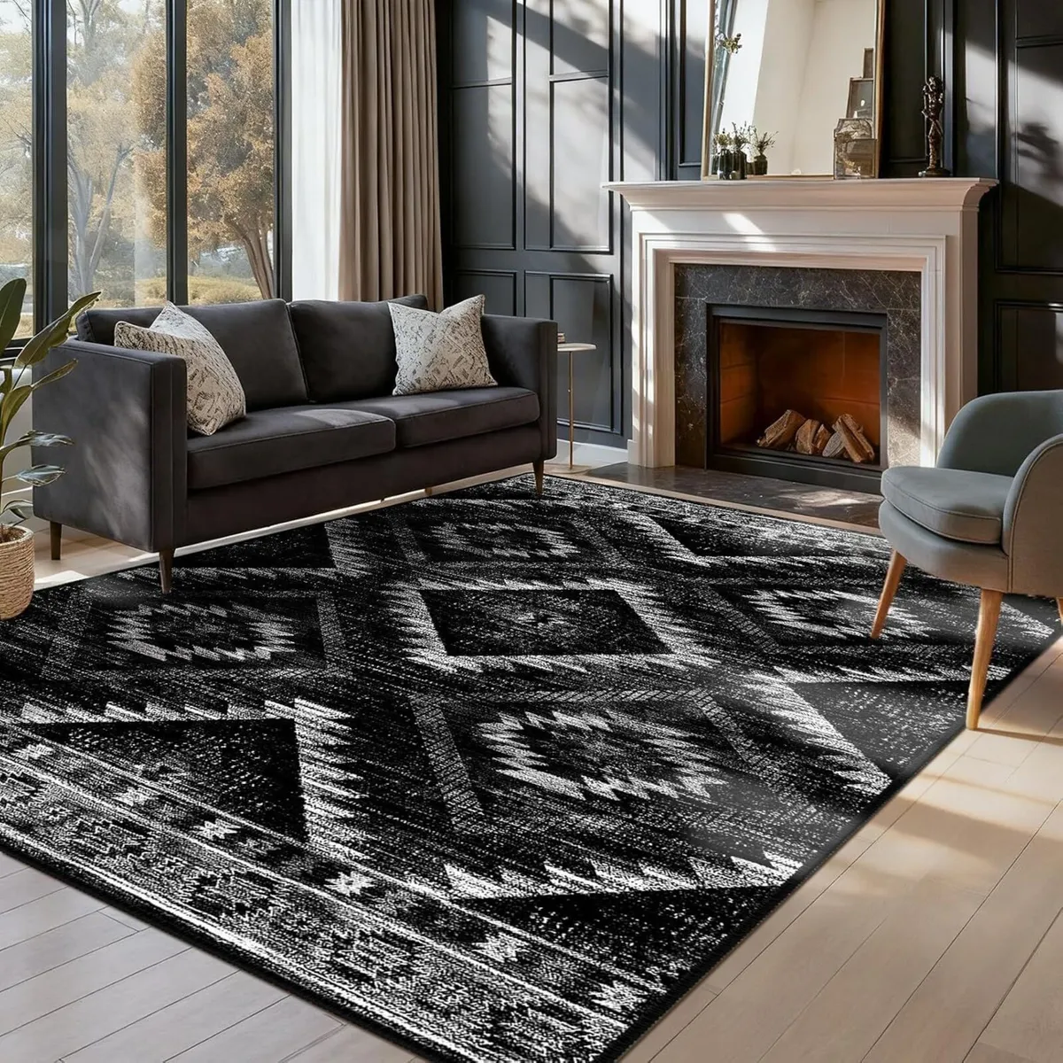 Machine Washable Large Rugs Living Room 180x270 - Image 1