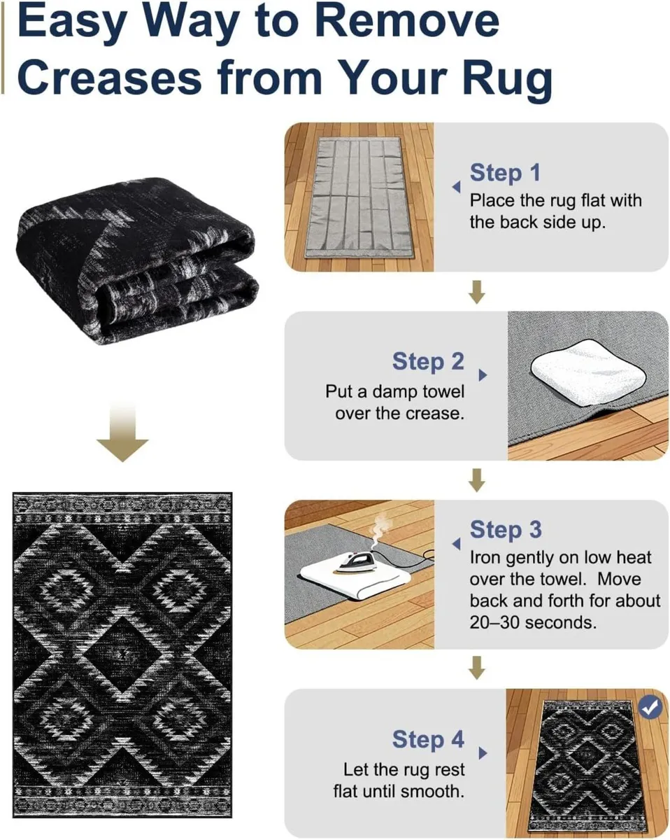 Machine Washable Large Rugs Living Room 180x270 - Image 3