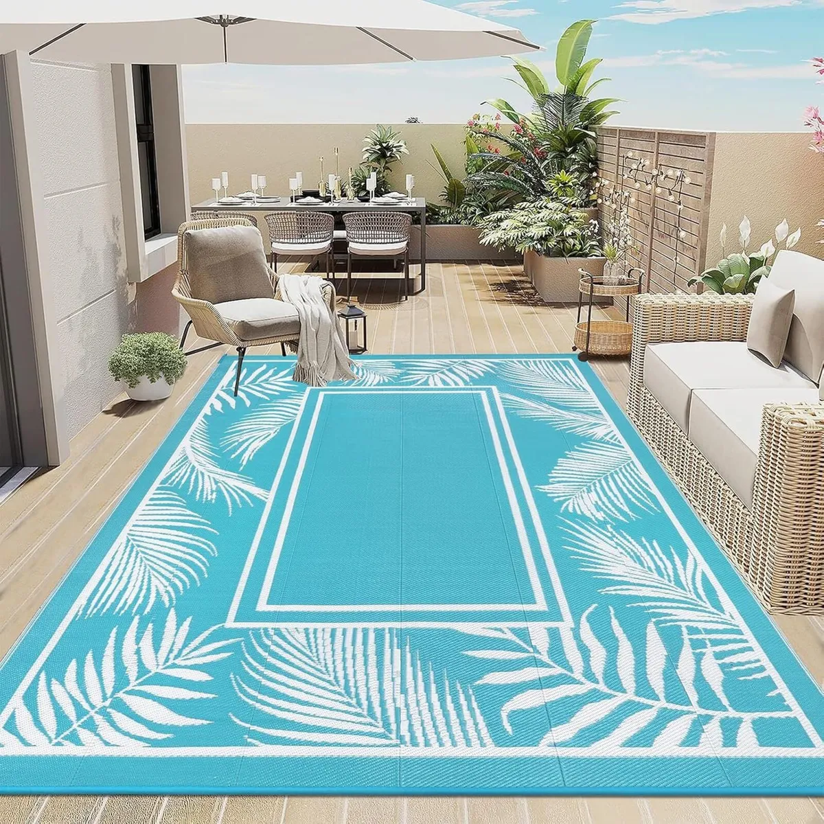 Outdoor Rugs for Patio Waterproof 240 x 300 cm - Image 3