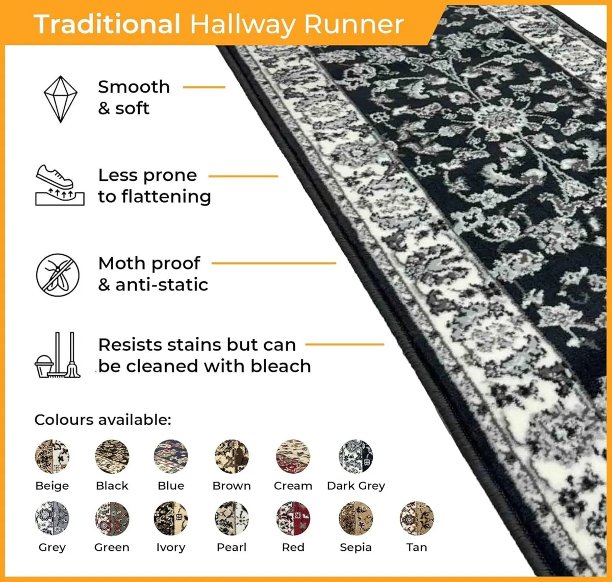 Soft Luxurious Hallway Runner Rug - Comfortable - Image 3