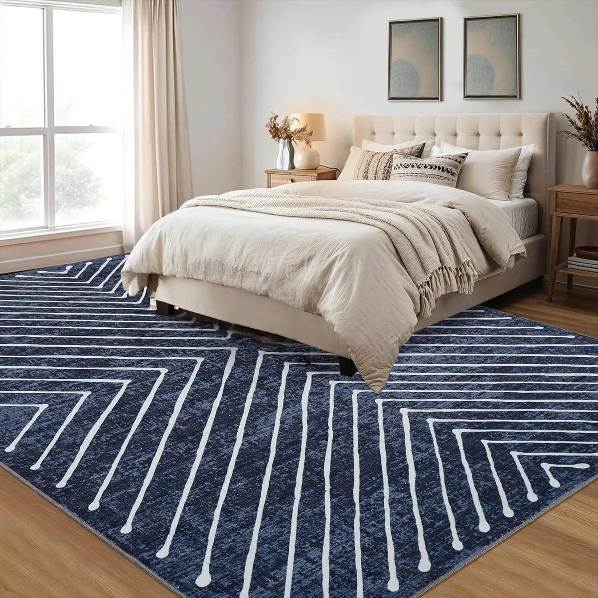 160 x 230 cm Washable Living Room Rug Modern - Image 1