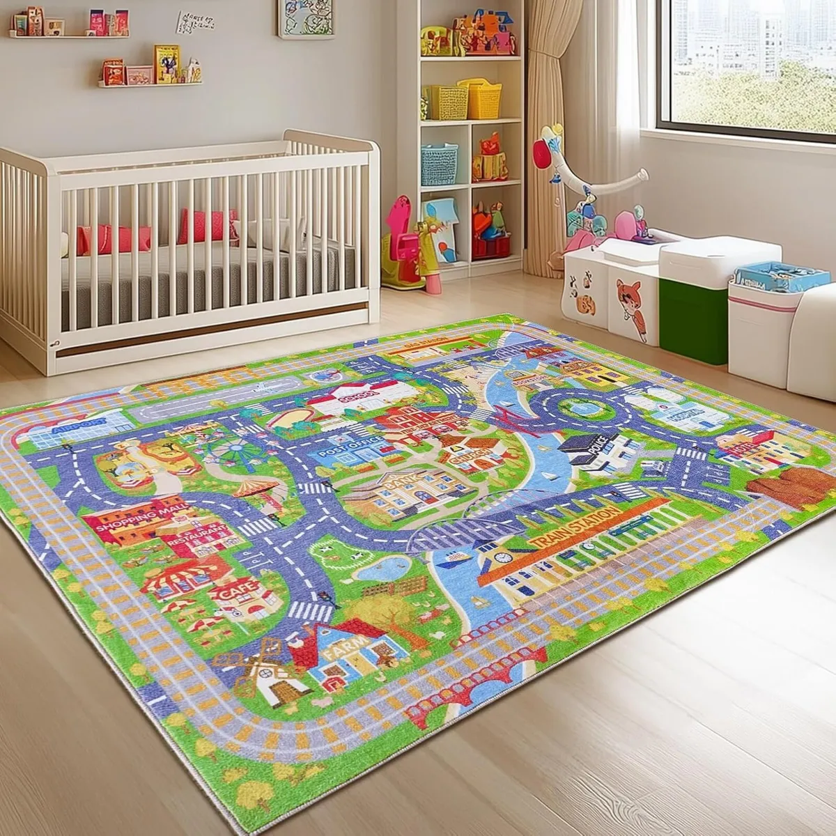 Kids Carpet Playmat Rug City Life Huge Large - Image 1