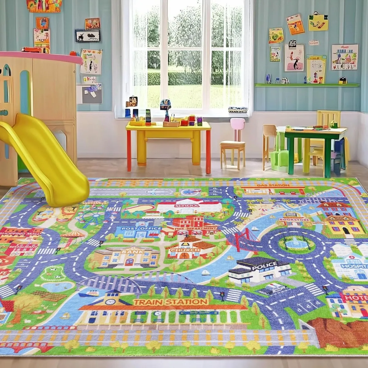 Kids Carpet Playmat Rug City Life Huge Large - Image 2