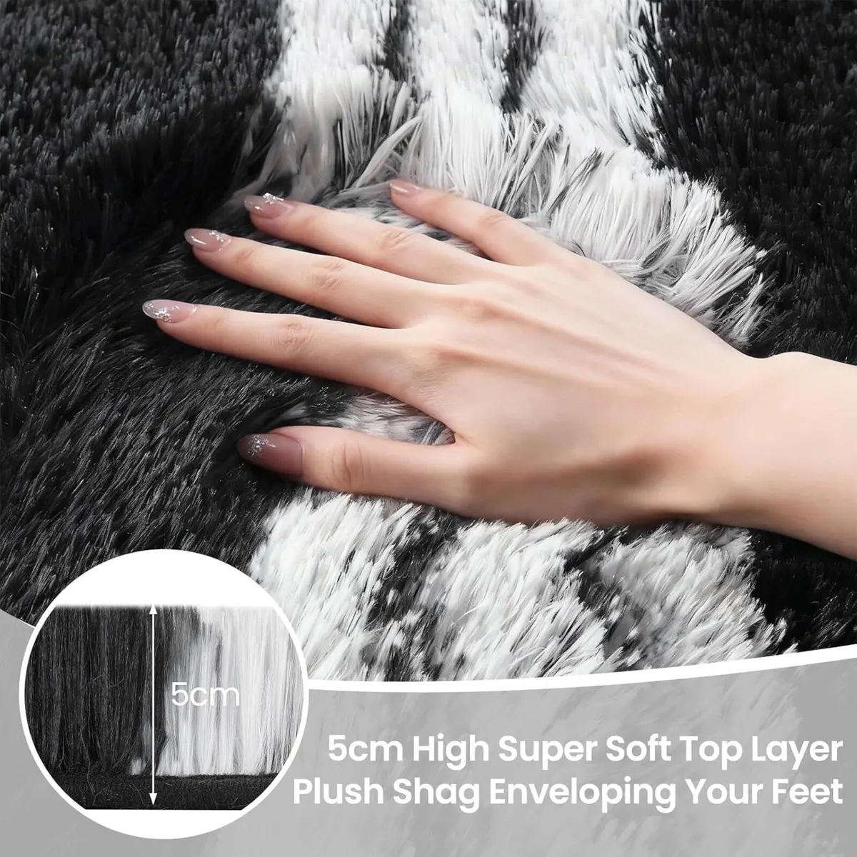 Black and White Rugs Living Room 200x300cm - Image 3