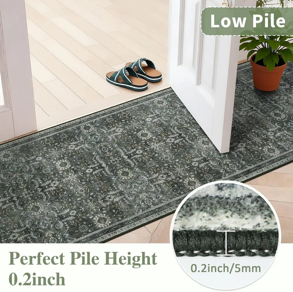 Hallway Runner Rug Washable Vintage Boho Carpet - Image 4