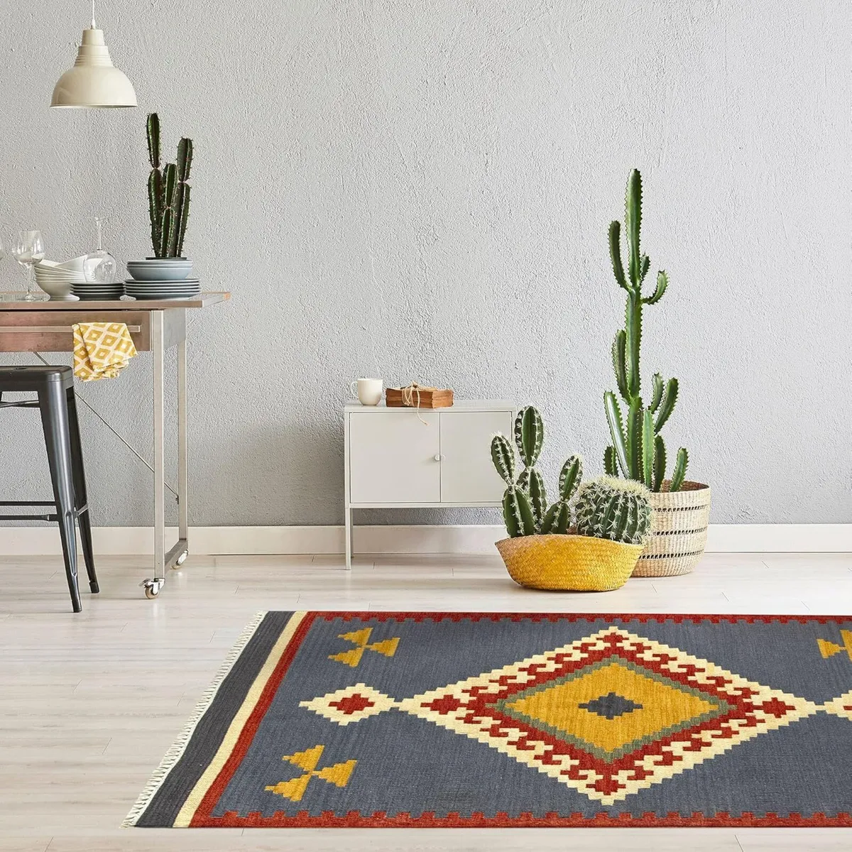 - Kilim Lori Rug with Modern Design 100% Wool - Image 1
