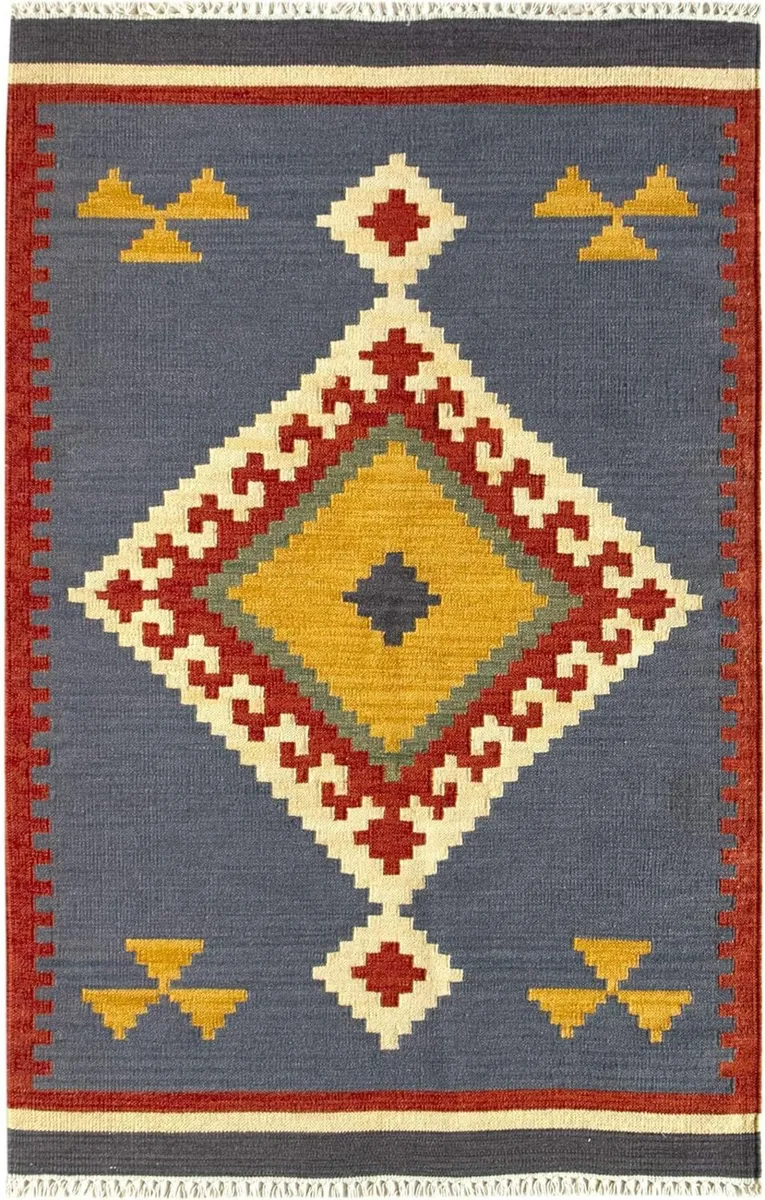 - Kilim Lori Rug with Modern Design 100% Wool - Image 2