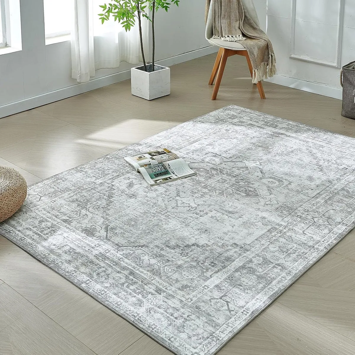 Machine Washable Rug Large Vintage Area Short - Image 2