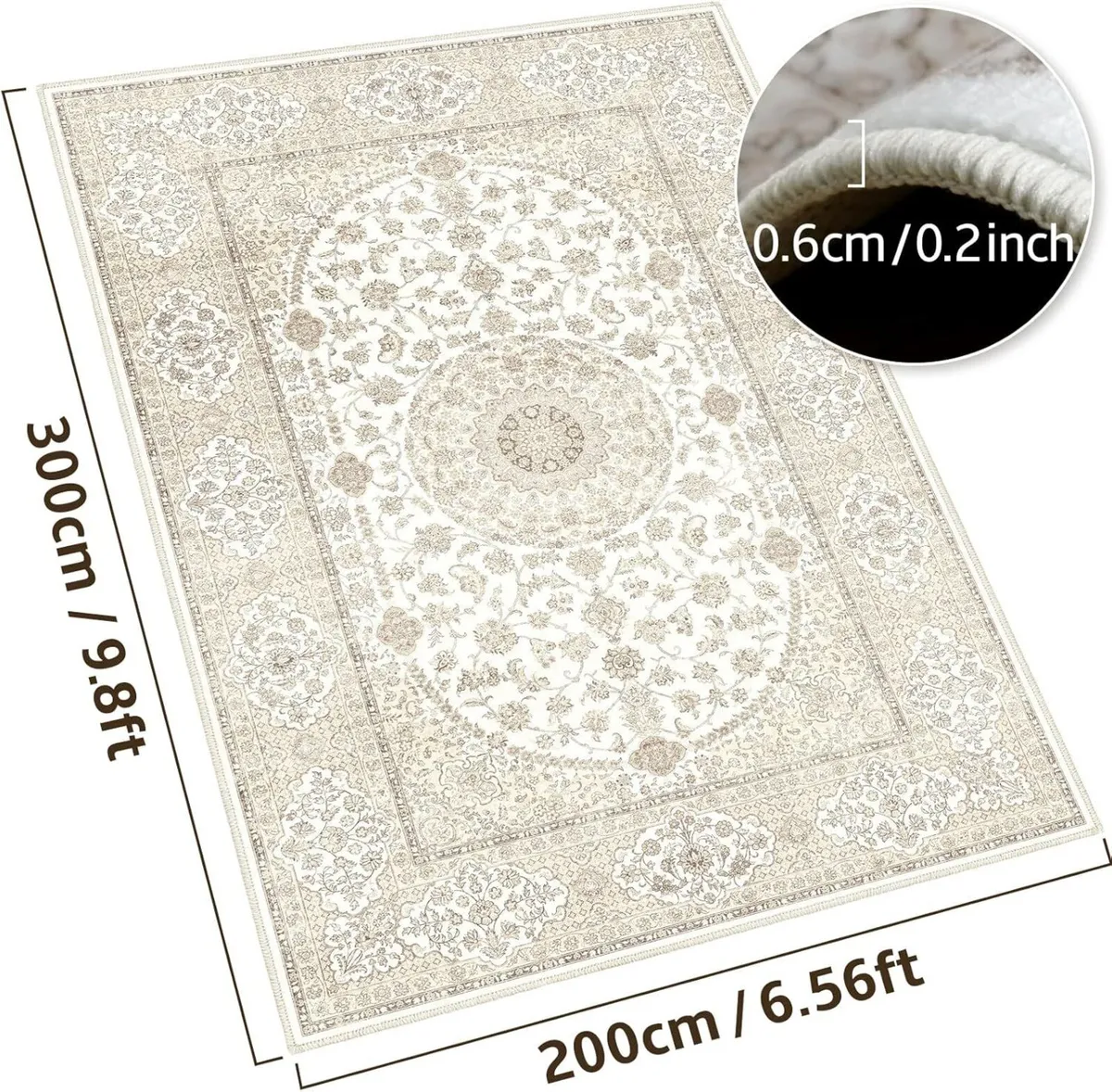200x300cm Area Rug Non Slip Boho large Indoor - Image 2