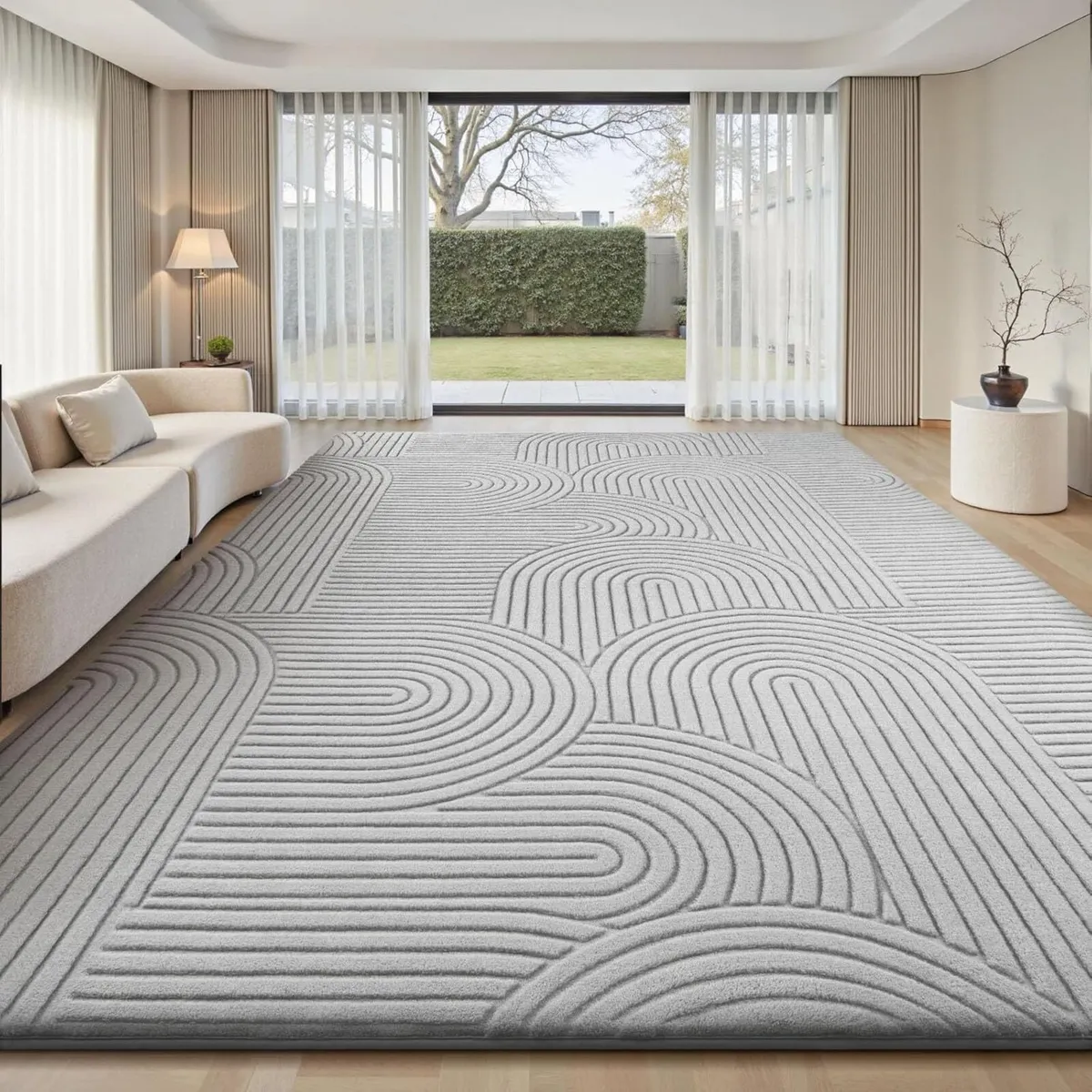 Living Room Rug 200 x 300 cm Grey Washable Rugs - Image 2