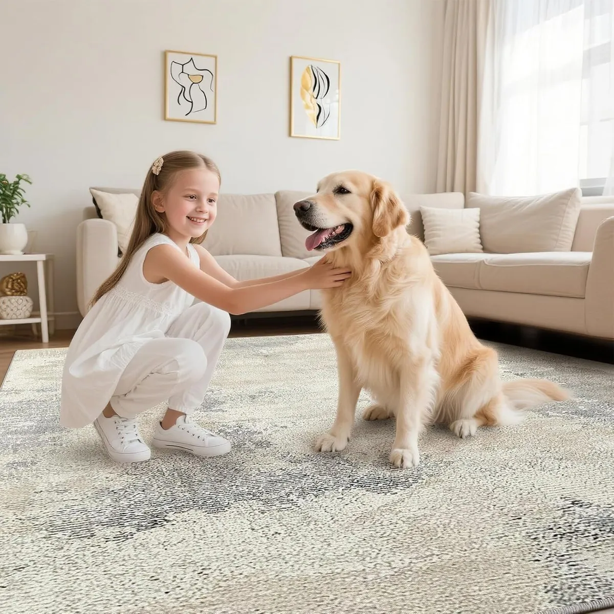 Living Room Rug 200x290 cm Large Non-Slip - Image 2