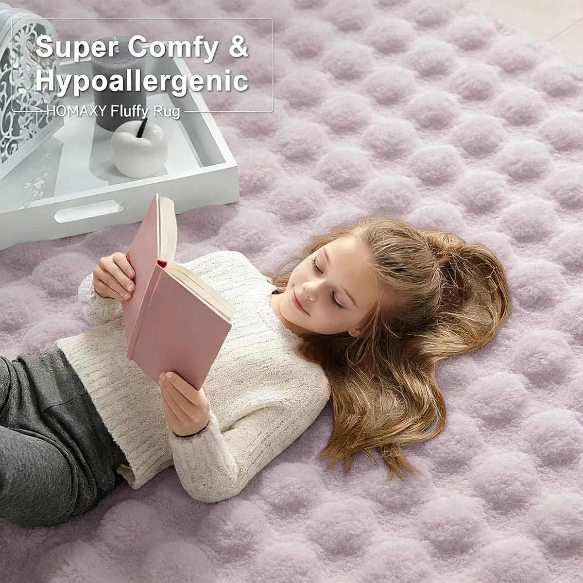 Fluffy Shaggy Rugs Living Room with 3D Bubble - Image 2