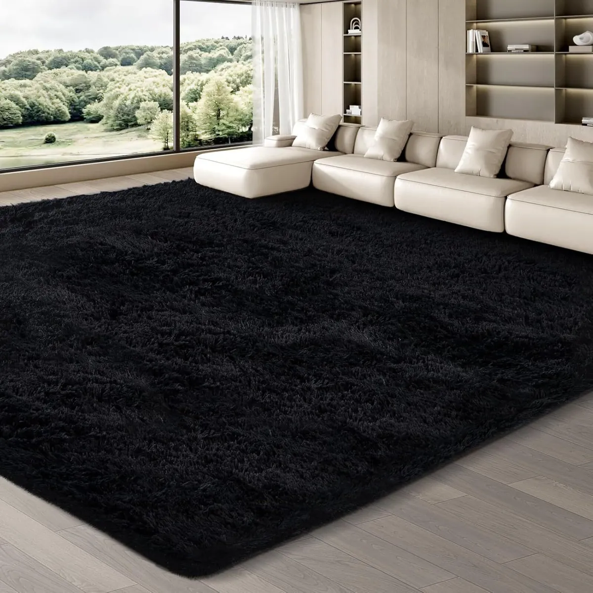 Rugs Living Room 240 x 340 cm Black Area Rug Anti - Image 1