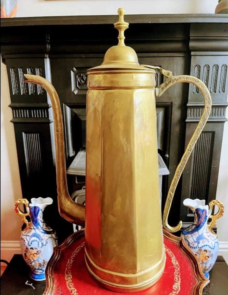 Vintage 55cm brass pot - Image 2