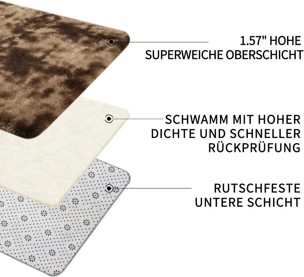 High Pile Rug Brown Living Room 240 x 340 cm - Image 3