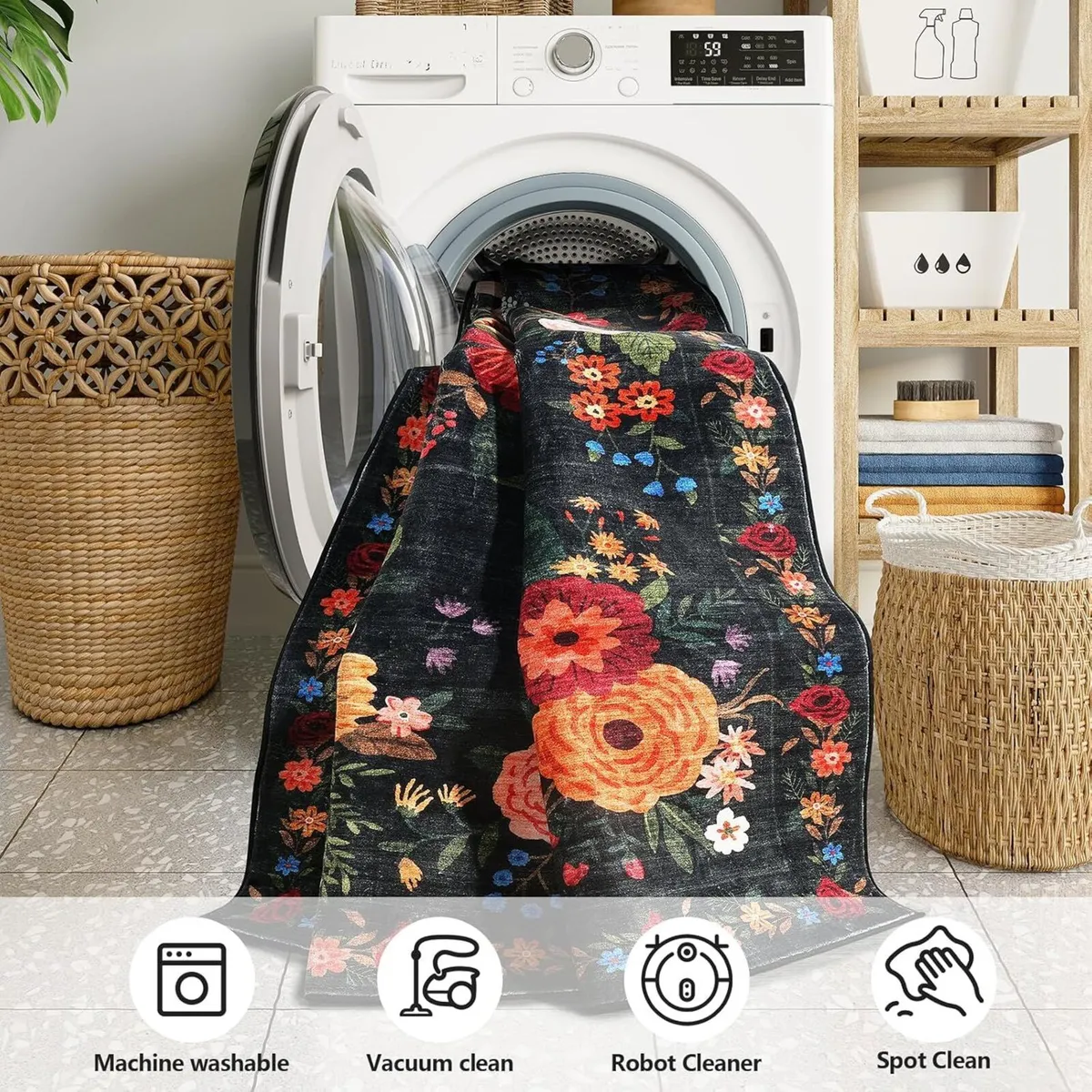 Machine Washable Rugs Living Room 240x300cm Non - Image 4