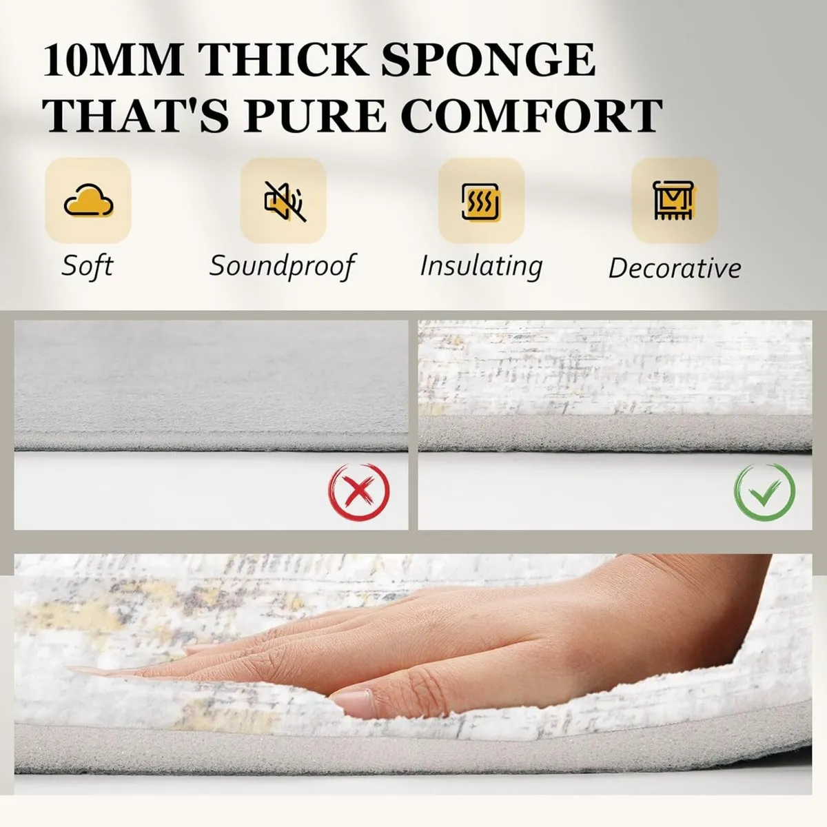 Abstract Area Rug- Upgraded 10mm Sponge for - Image 2