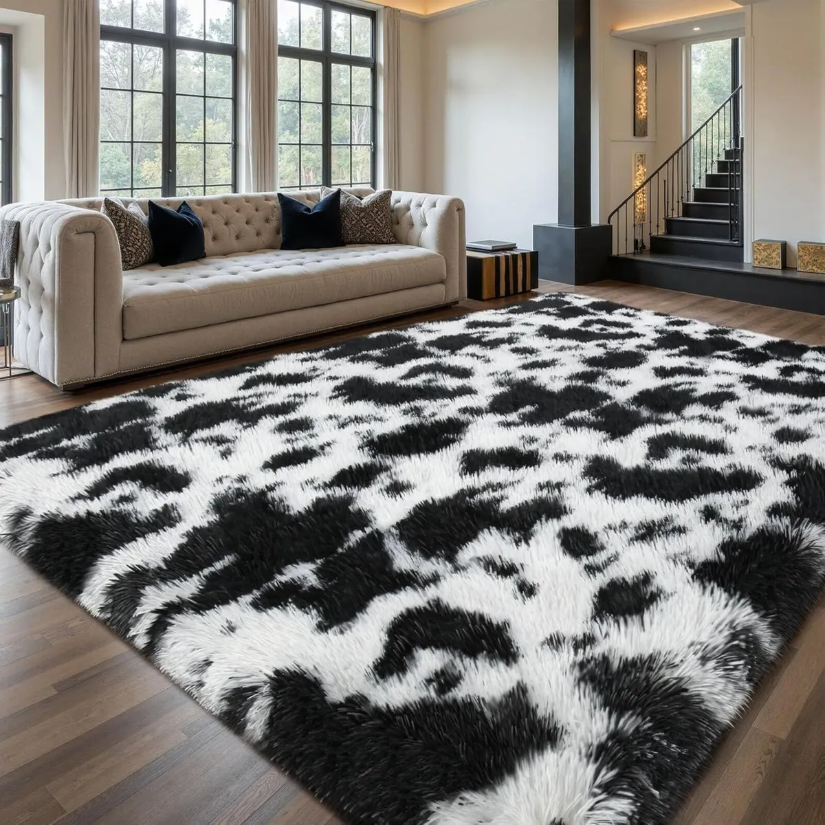 High Pile Rug Grey Living Room 200 x 300 cm - Image 1