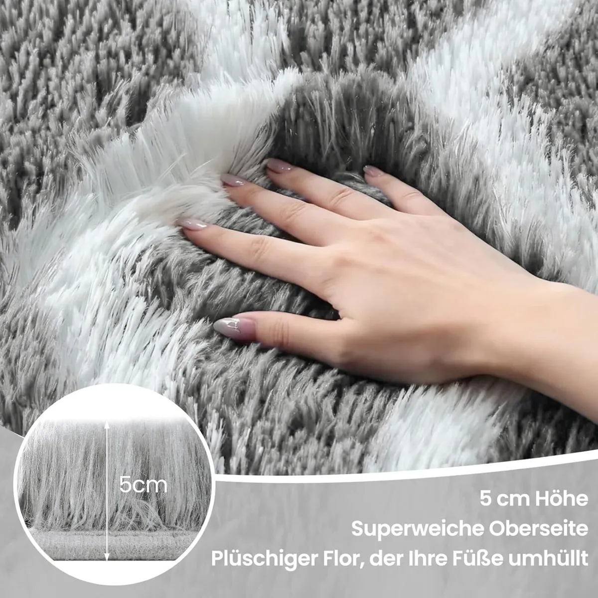 Rugs Living Room 200 x 300 cm Light Grey and - Image 3