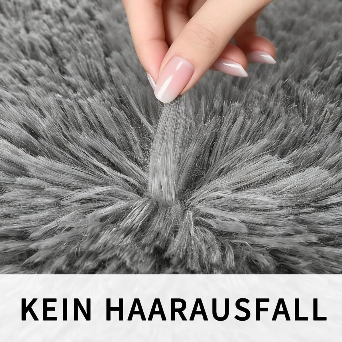 High Pile Rug Grey Carpet Living Room 200 x 300 - Image 4