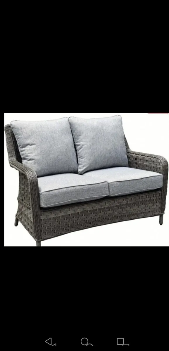 Brand New Dark Grey Rattan Bench - Image 1